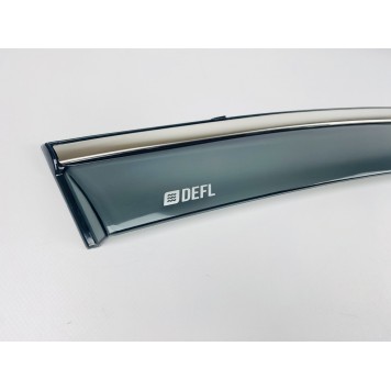 Дефлектори вікон Ford Fusion USA 2014-2020 з нерж. хром полоскою-2